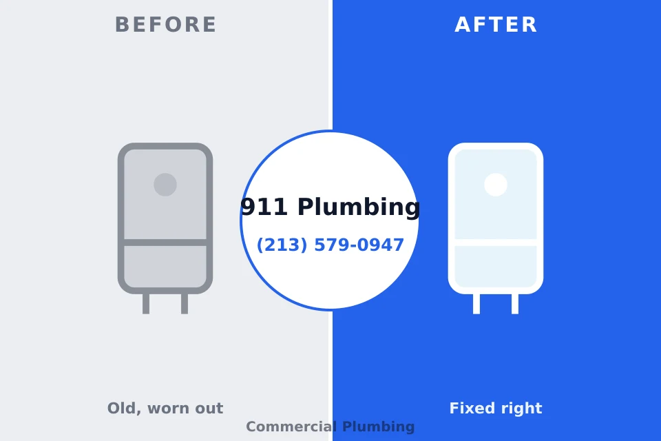 Before and after: plumbing company Huntington Park, CA
